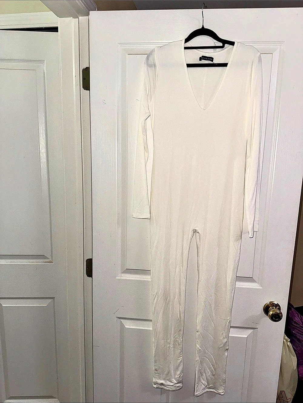 Naked Wardrobe Long Jumpsuit in White